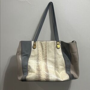 Chic Gray and Cream Tote Bag